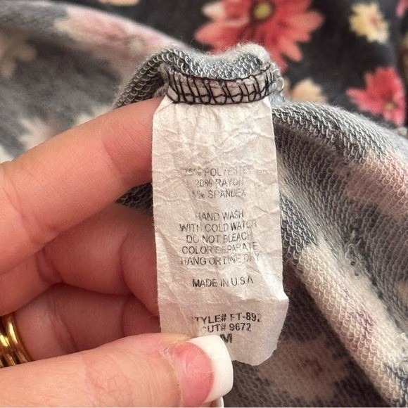 Freeloader Multicolor Floral Hi Low Boho Hippie Flower Child Blouse Top Size M - Picture 8 of 10